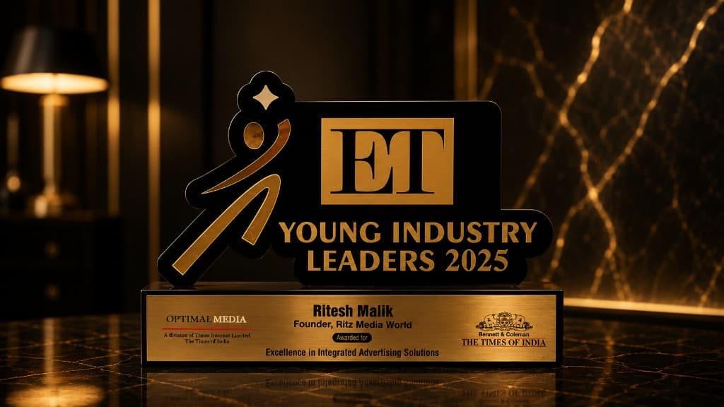 ET Young Industry Leaders 2025 award presented to Ritesh Malik, Founder, Ritz Media World