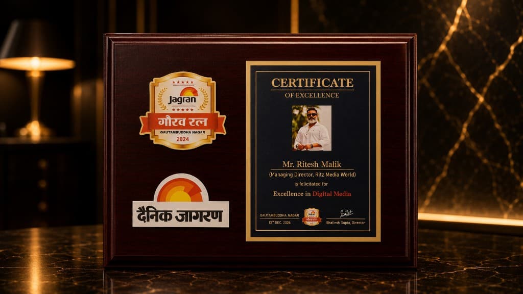 Dainik Jagran Gaurav Ratna 2024 certificate of excellence for Ritesh Malik