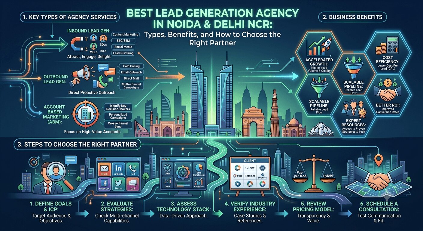 Best Lead Generation Agency in Noida & Delhi NCR: Types, Benefits & How to Choose (2026 Guide) Best Lead Generation Agency in Noida & Delhi NCR: Types, Benefits & How to Choose (2026 Guide)