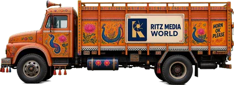 Ritz Media World painted Indian truck