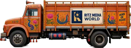 Ritz Media World painted Indian truck