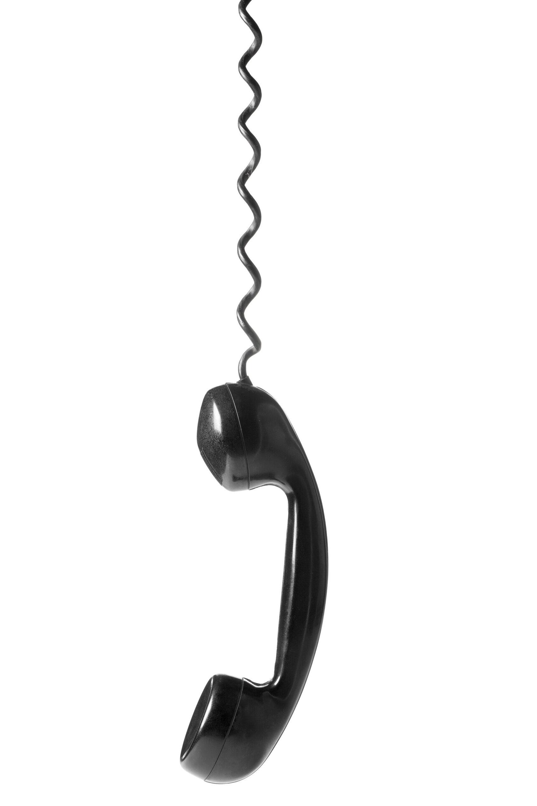 black vintage telephone handset